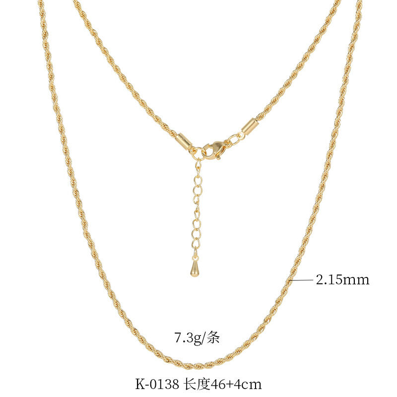 quality Factory Wholesale 14k Gold Plated  Necklace Bracelet Oshaped Twist Box Chain Pendant for Diy Jewelry Accessories Making factory