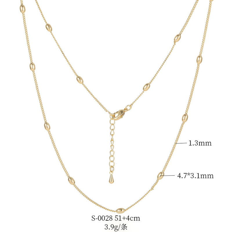 quality Factory Wholesale 14k Gold Plated  Necklace Bracelet Oshaped Twist Box Chain Pendant for Diy Jewelry Accessories Making factory