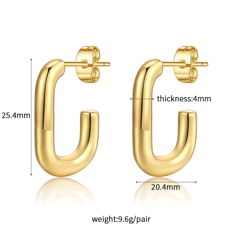 quality 18K Stainless Steel Hollow Earrings Female Retro Light Luxury Titanium Steel Earrings Geometric Ring Water Drop Studs Earrings factory