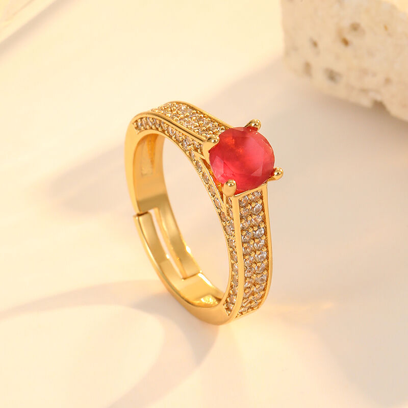 quality Custom 18K Gold Plated Brass Zircon Ring High End Open Adjustable Fashion Versatile and Elegant Women's Jewelry Rings factory