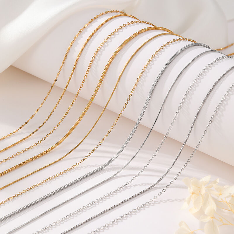 quality Stainless Steel 18k Gold Plated Necklace Silver Necklace Chopin Starry Sky Clavicle Box Chain Pendant for Diy Jewelry Making factory