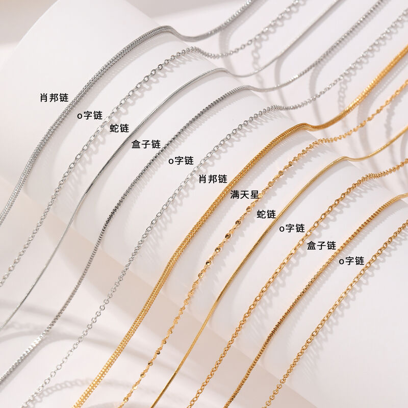 quality Stainless Steel 18k Gold Plated Necklace Silver Necklace Chopin Starry Sky Clavicle Box Chain Pendant for Diy Jewelry Making factory