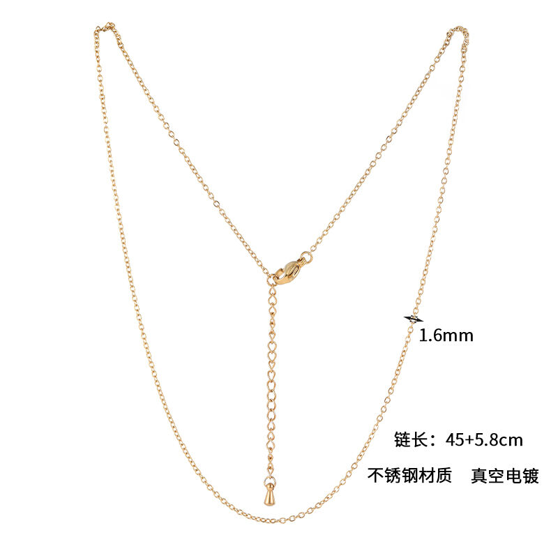 quality Stainless Steel 18k Gold Plated Necklace Silver Necklace Chopin Starry Sky Clavicle Box Chain Pendant for Diy Jewelry Making factory