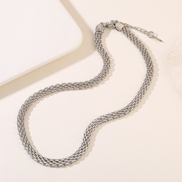 quality Wholesale Fashion New Products Unique Design Snake Skin Pattern Stainless Steel Necklace PVD 14K Jewelry Necklace factory