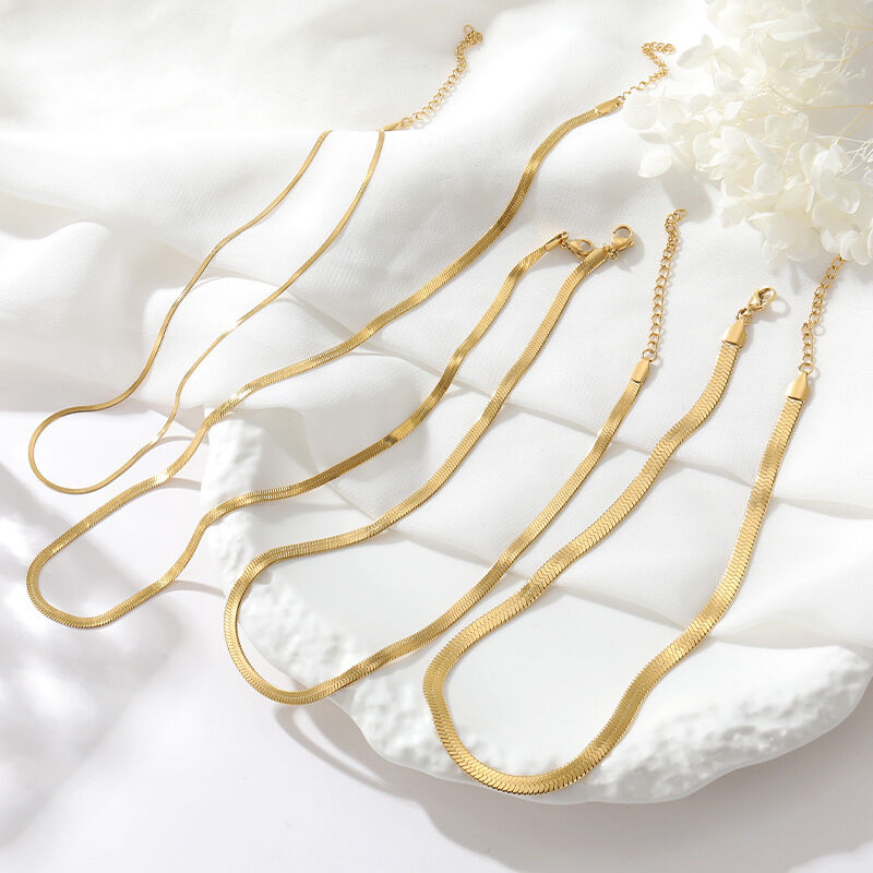 quality Hot Selling Stainless Steel Chain Vacuum Plated Snake Bone Necklace  Fashionable Necklace Stackable Necklace for Men and Women factory