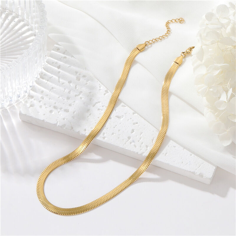 quality Hot Selling Stainless Steel Chain Vacuum Plated Snake Bone Necklace  Fashionable Necklace Stackable Necklace for Men and Women factory