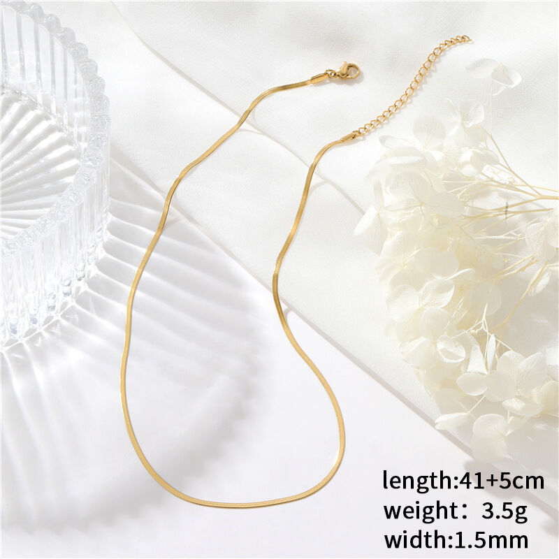quality Hot Selling Stainless Steel Chain Vacuum Plated Snake Bone Necklace  Fashionable Necklace Stackable Necklace for Men and Women factory
