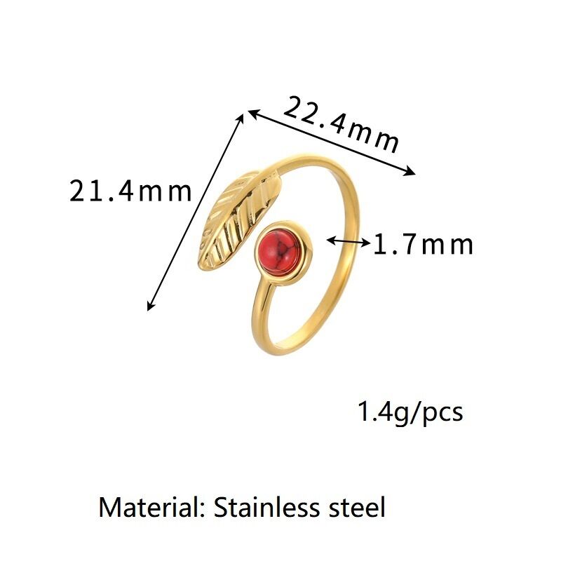 quality 18k Gold Stainless Steel Turquoise Ring Understated Luxury Fashionable Versatile Open Ring Bracelet for Women factory
