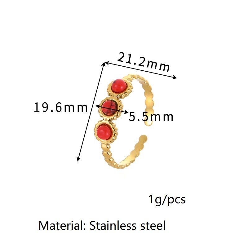 quality 18k Gold Stainless Steel Turquoise Ring Understated Luxury Fashionable Versatile Open Ring Bracelet for Women factory