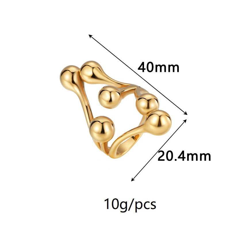 quality Fashion New 18K Gold Plated Stainless Steel Open Ring With Adjustable Size and a High End Irregular Jewelry Rings factory
