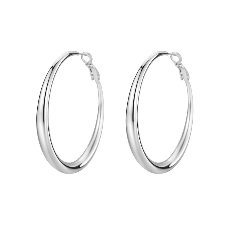quality Fashion European and American Style Stainless Steel Hoop Earrings 18K PVD Plated Large Hoop Earrings for Women's Birthday Party factory