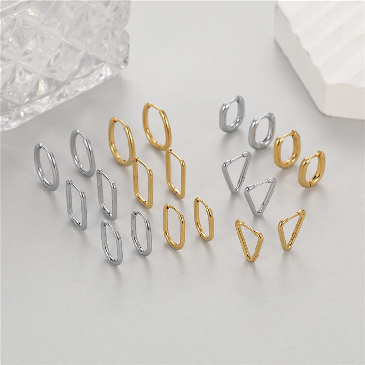 quality Stainless Steel 18K PVD Plated Hoop Earrings Simple Versatile Suitable for Both Men and Women Hip Hop Style factory