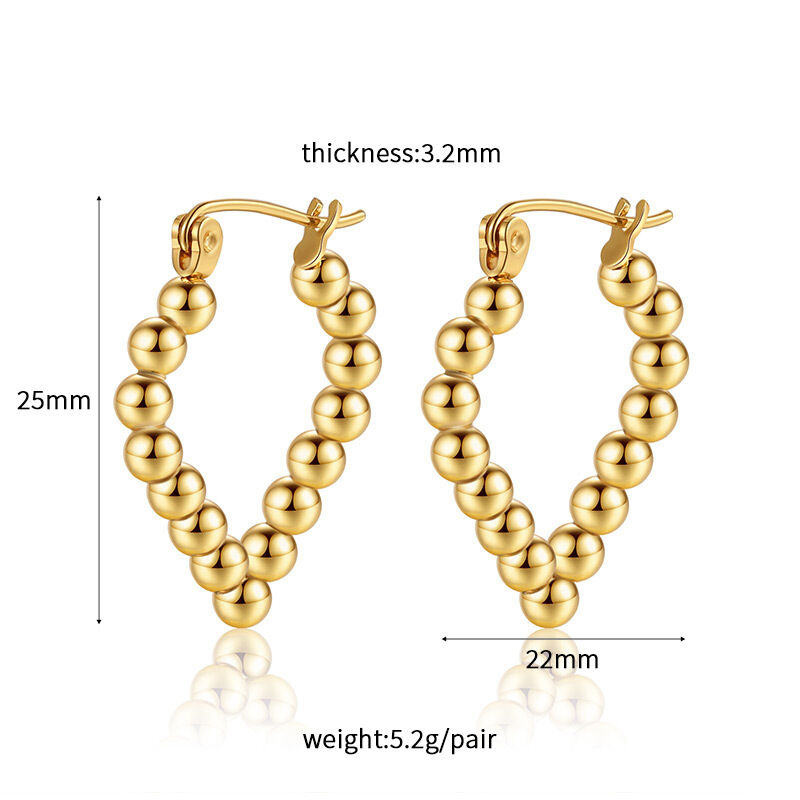 quality 18K Vacuum Gold-Plated Fashion Stainless Steel Round Earring Female Geometric Earrings factory
