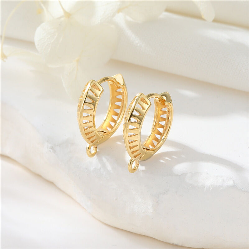 quality Wholesale Fashion U Shape Geometric Ear Studs 14K Zircon Earrings DIY Hoop Earrings Women's Earrings Accessories factory