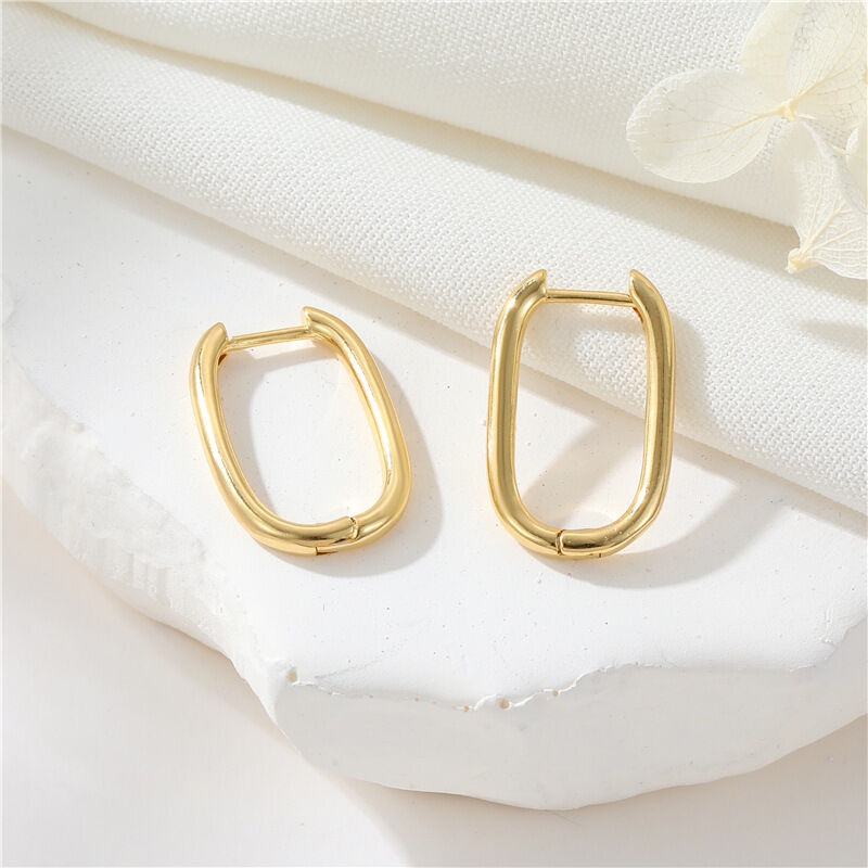 quality Wholesale Fashion U Shape Geometric Ear Studs 14K Zircon Earrings DIY Hoop Earrings Women's Earrings Accessories factory
