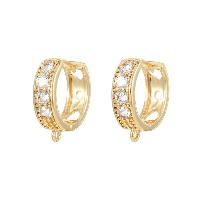 quality Wholesale Fashion U Shape Geometric Ear Studs 14K Zircon Earrings DIY Hoop Earrings Women's Earrings Accessories factory