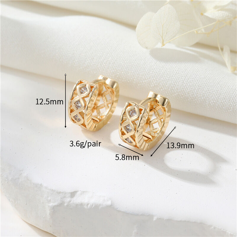 quality Wholesale Fashion U Shape Geometric Ear Studs 14K Zircon Earrings DIY Hoop Earrings Women's Earrings Accessories factory