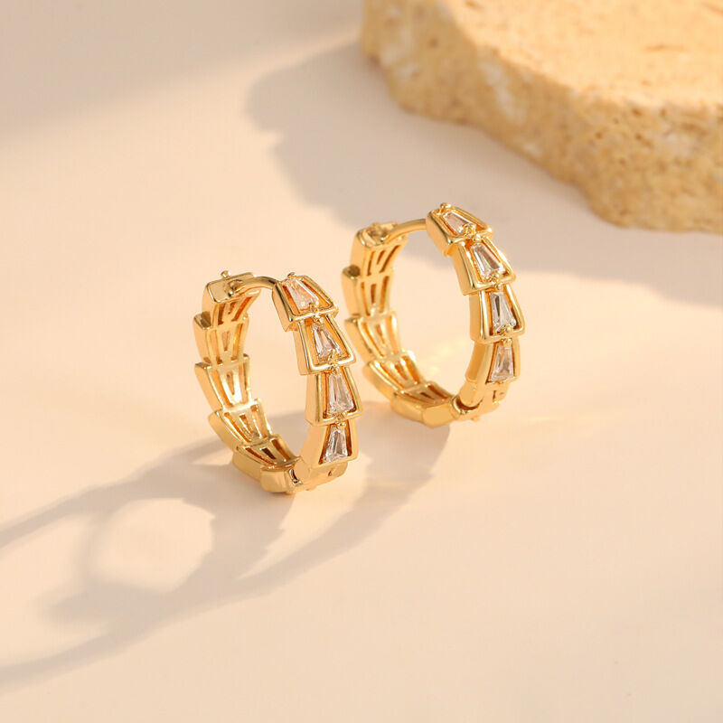 quality High Quality Gold Plated Brass Earrings Colored Zircon Earrings Fashion Women's Earrings Jewelry Accessories factory