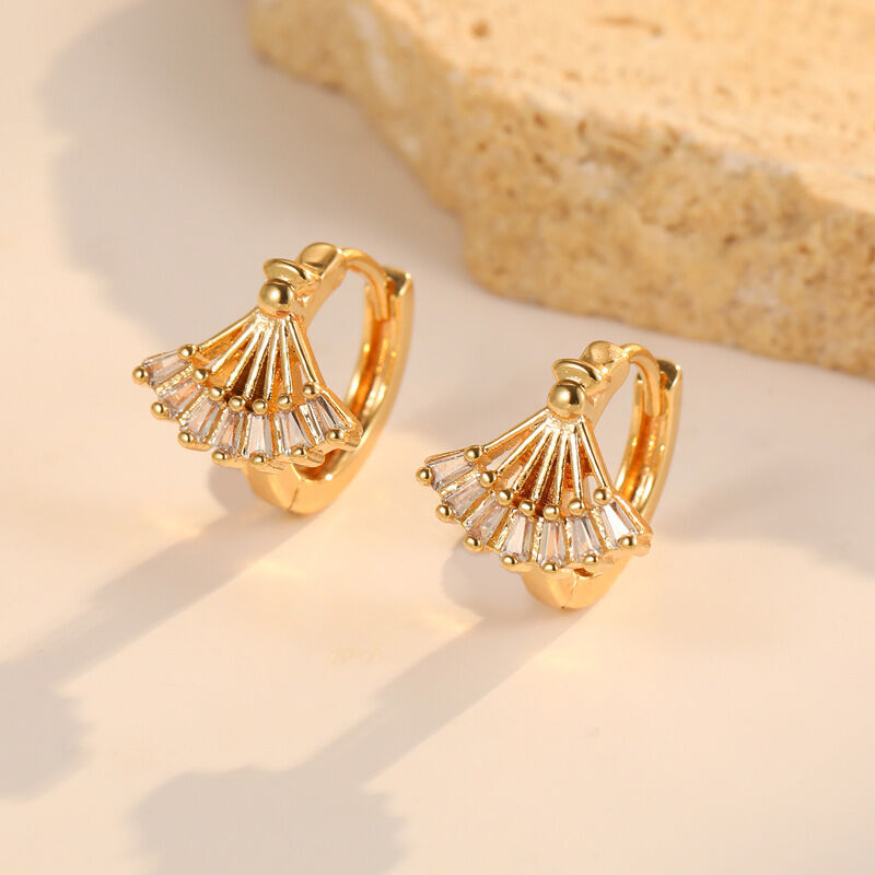 quality 14K Gold Plated Brass 925 Silver Needle Hypoallergenic Women's Earrings Colorful Zircon Earrings Women's Earring Accessories factory
