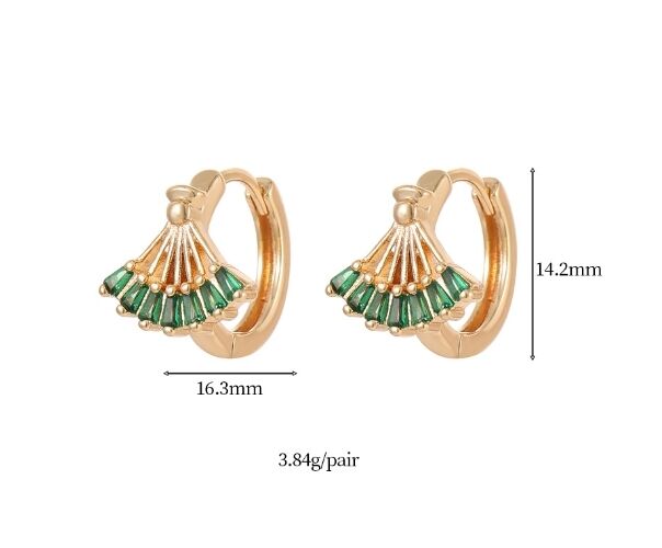 quality 14K Gold Plated Brass 925 Silver Needle Hypoallergenic Women's Earrings Colorful Zircon Earrings Women's Earring Accessories factory