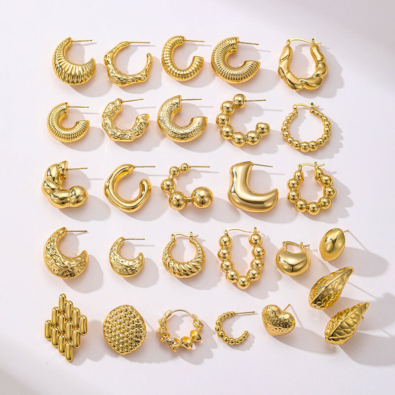 quality Popular Geometry U-shaped 18K Gold Earrings Water Drop Studs Irregular Hollow Women Earring Wholesale factory
