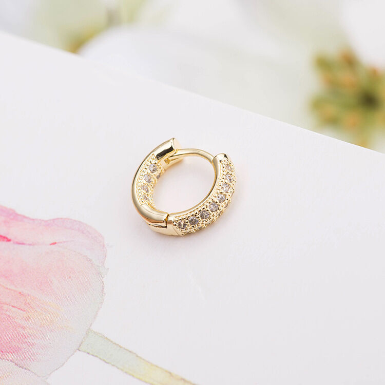 Quality Wholesale Customized Gold Plated Earrings Accessories Zircon Women's Earrings Jewelry Accessories Round Earrings factory