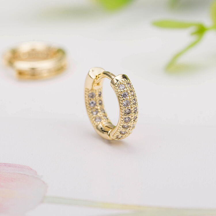 Quality Wholesale Customized Gold Plated Earrings Accessories Zircon Women's Earrings Jewelry Accessories Round Earrings factory