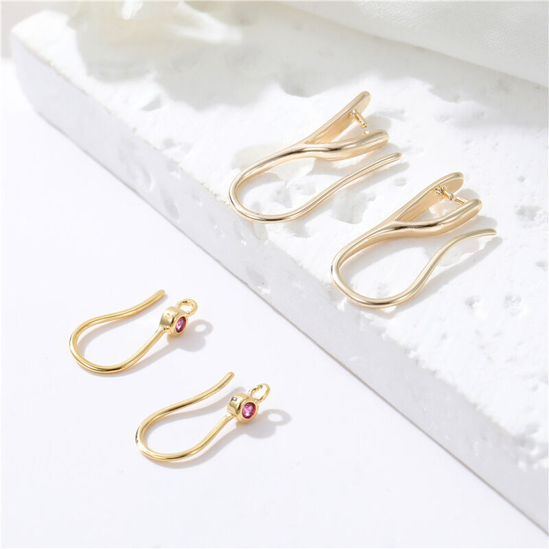 quality Factory Wholesale 14K Gold Plated Brass DIY Jewelry Clip Ear Hook factory