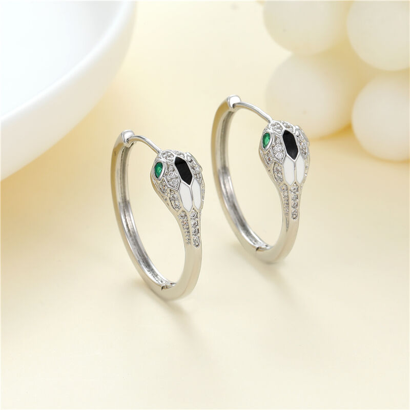 quality Wholesale Jewelry Lovely Trendy Hoop Earring Fashion Snake Shape Round Design Hoop Loop Earrings for Women factory