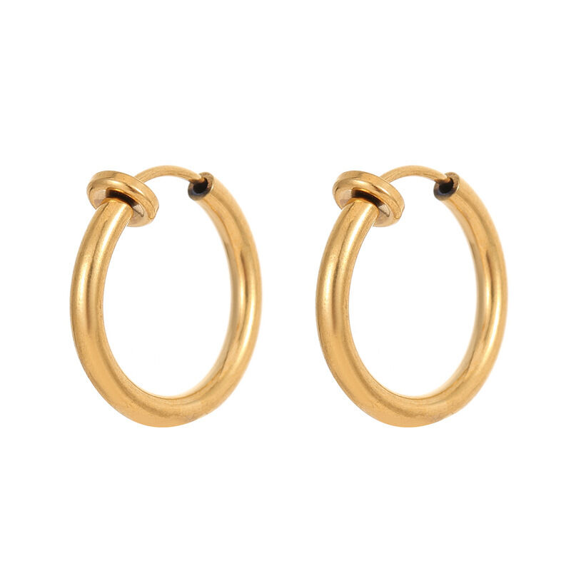 quality Wholesale Fashion Gold Plated Stainless Steel Spring Ear Clips No Piercings Required Premium Look Suitable for Both Men Women factory
