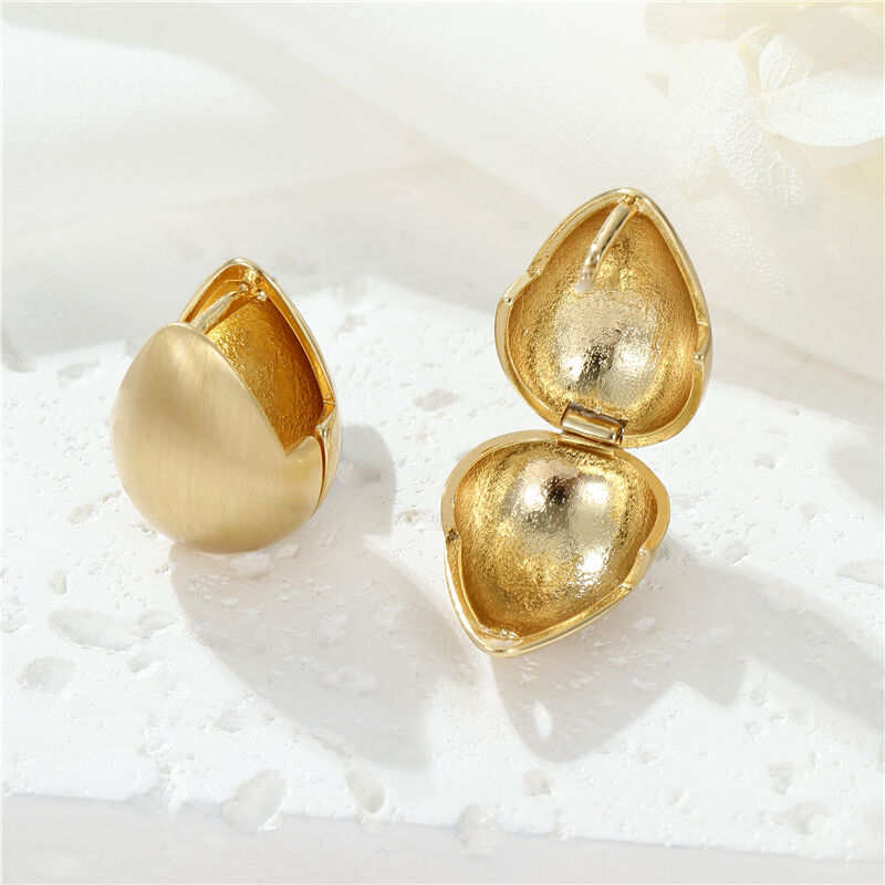 quality Korean Style Fashion Design Brushed Effect Hoop Earrings High Quality Gold Silver Plating for Women factory