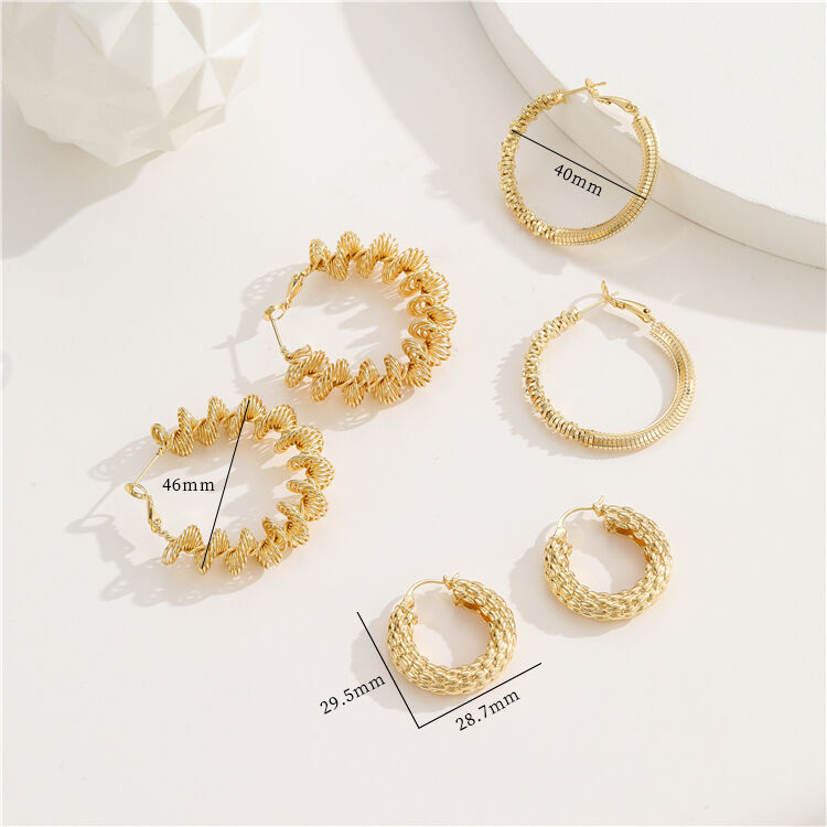 quality High Quality Brass 14K Gold Plated Hoop Earrings for Women factory