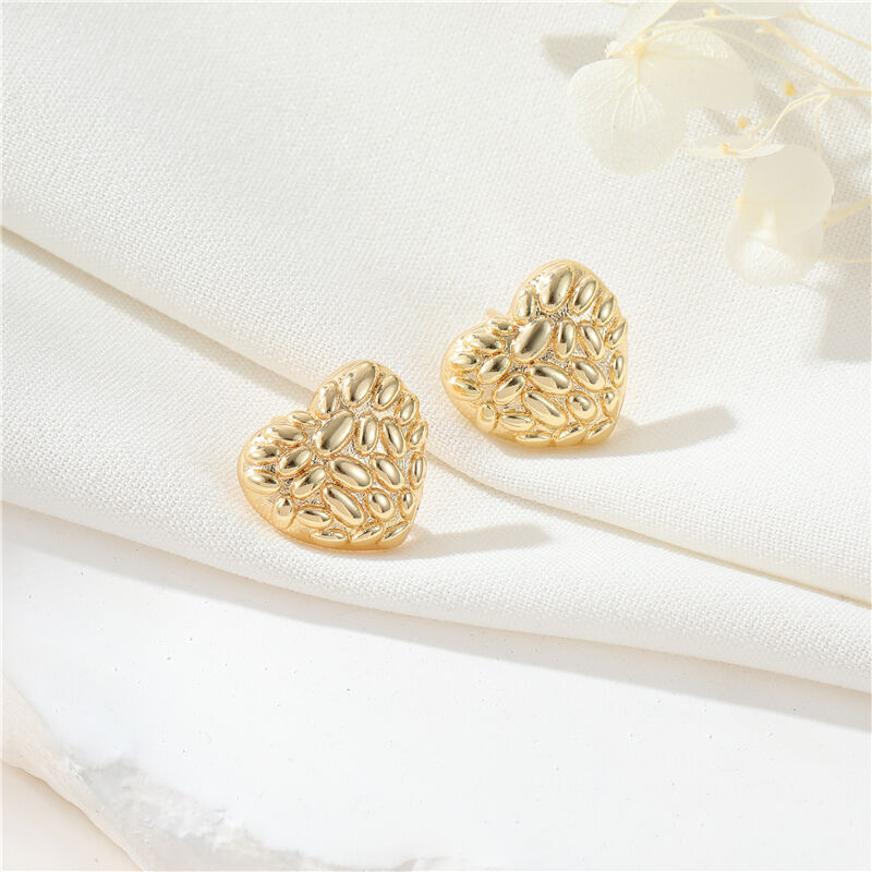 quality 14K Gold Plated Fashion Jewelry Earrings Accessories Round Heart Shape Earrings DIY Women's Hand Shape Earrings factory