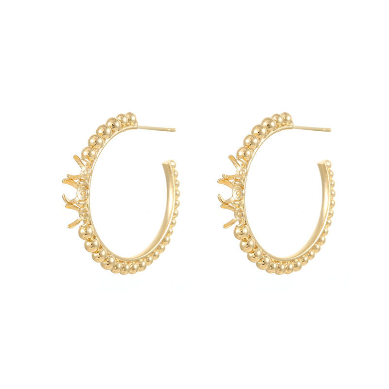 quality Wholesale 14K Gold Plated Earrings Large Hoop Fashion Earrings Hypoallergenicity Women's Ear Stud DIY Earring Accessories factory