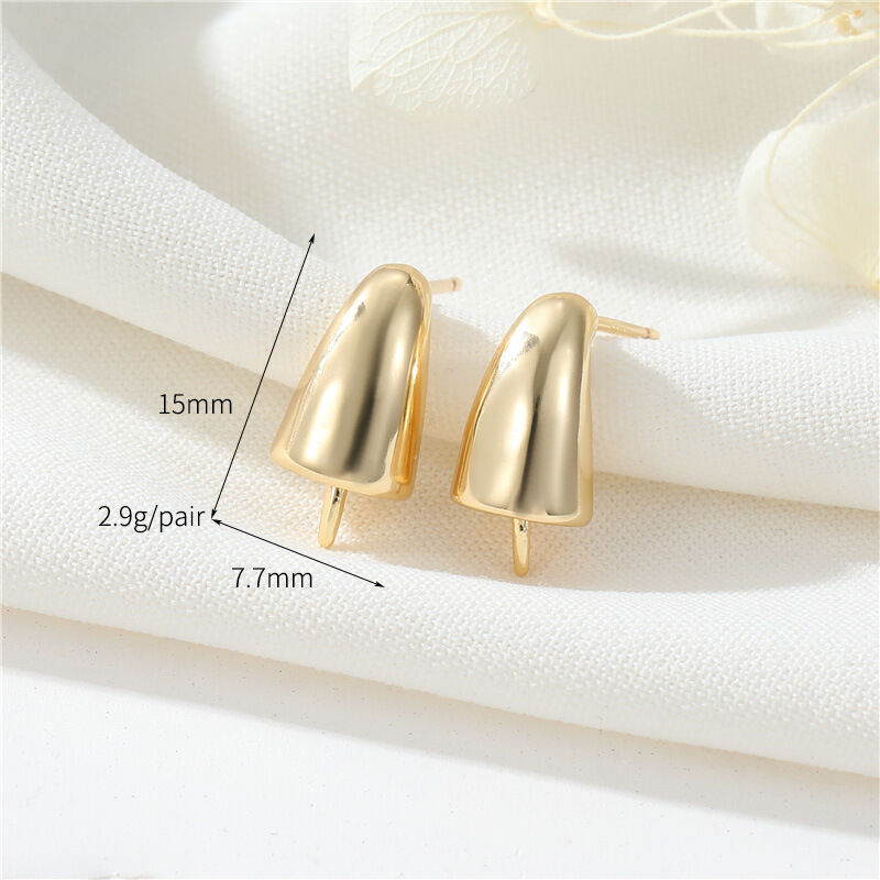 quality Hot Selling Earring Accessories Gold-Plated Curved Glossy C-Shaped Earrings for Women 925 Silver Needle Irregular Earrings factory