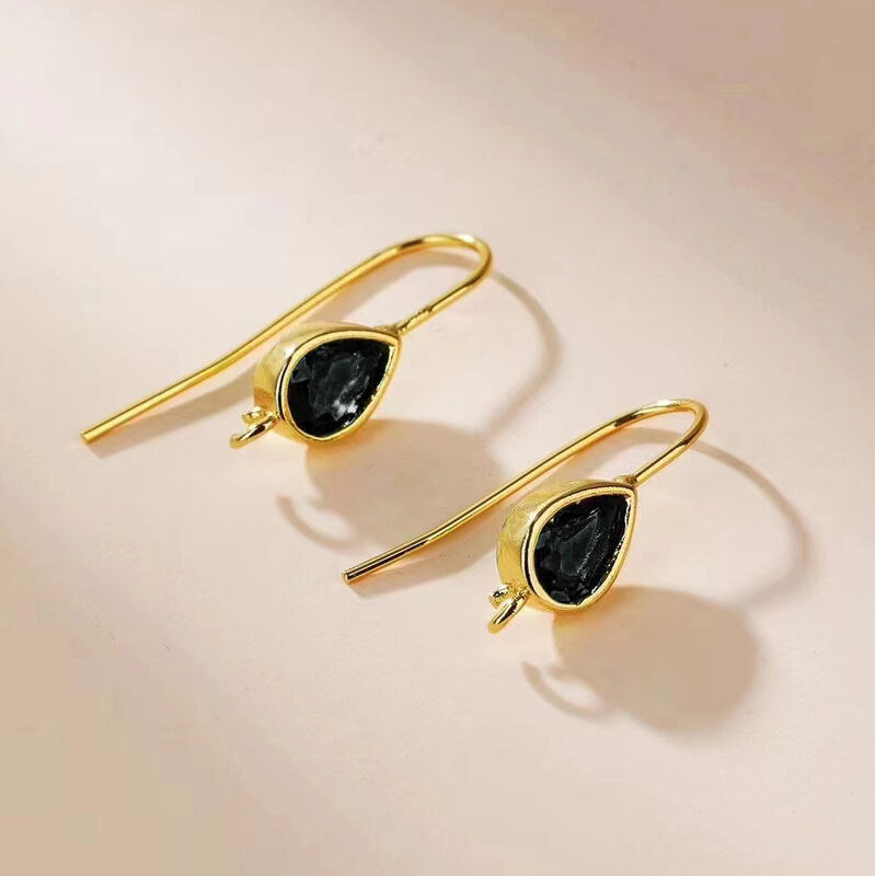 quality Wholesale Jewelry Earrings Accessories 14K Gold Plated Water Drop Ear Hooks Zircon Ear Hooks DIY Strap Earrings factory