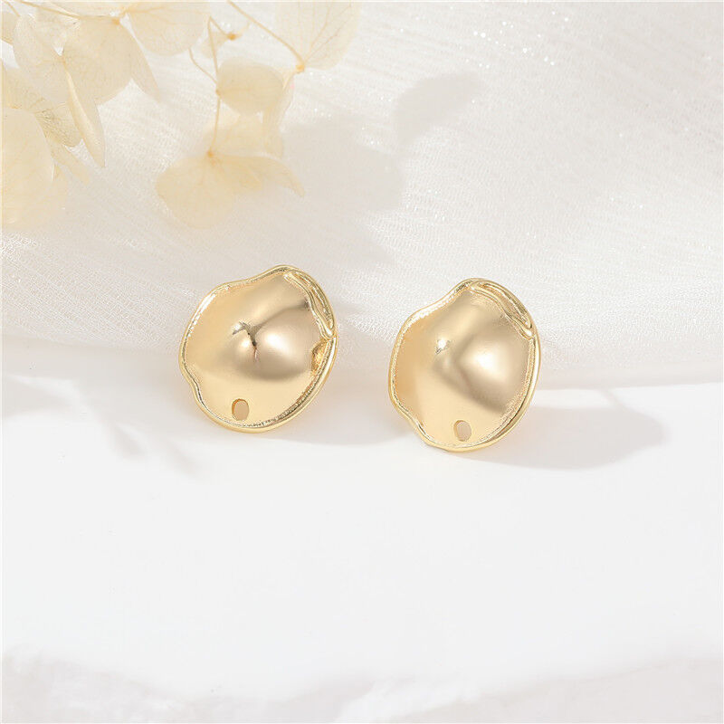 quality Wholesale 14K Gold Plated Round Zircon Stud Earring Fashion Pearl for Women 925 Silver Needles Earrings DIY Jewelry Accessories factory