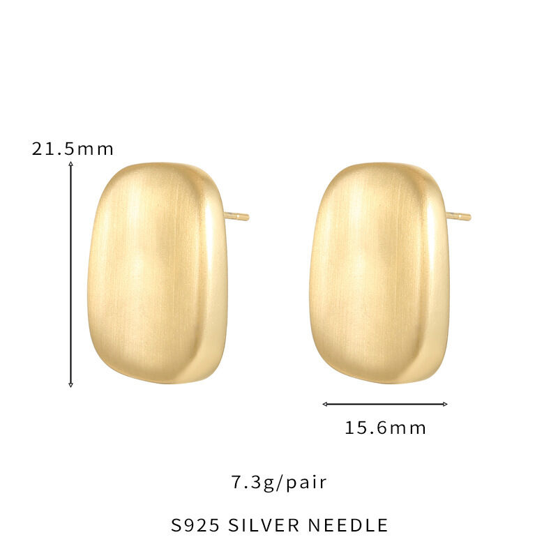quality New Trendy Korean Popular Jewelry Retro Minimalist Style Earrings 925 Silver Needle Frosted Brushed Stud Earrings for Women factory