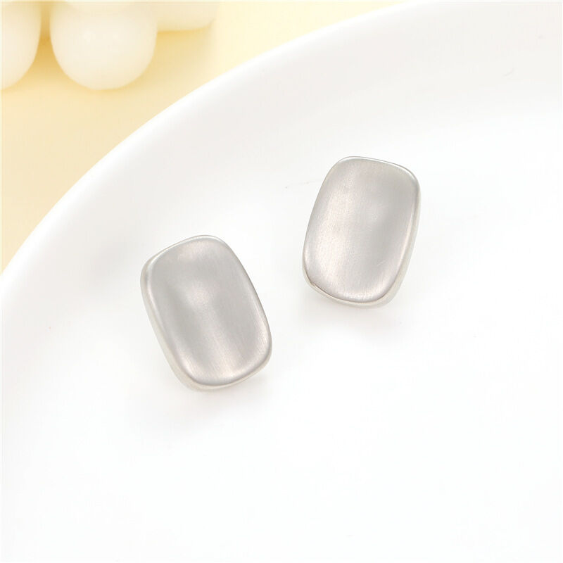 quality New Trendy Korean Popular Jewelry Retro Minimalist Style Earrings 925 Silver Needle Frosted Brushed Stud Earrings for Women factory