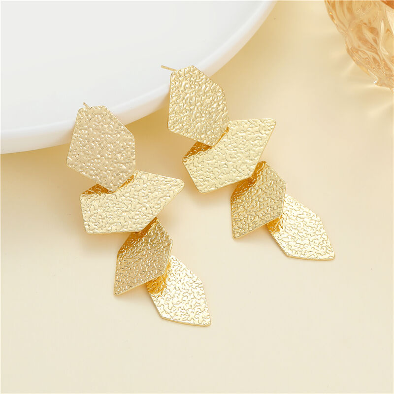 quality New Hot Selling Luxury 14K Gold Plated Jewelry Dangle Design Geometric 925 Silver Needle Stud Earrings for Women Girls factory