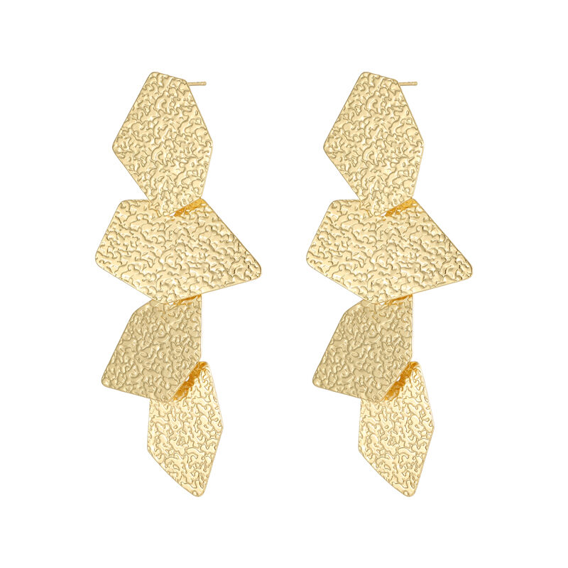 quality New Hot Selling Luxury 14K Gold Plated Jewelry Dangle Design Geometric 925 Silver Needle Stud Earrings for Women Girls factory