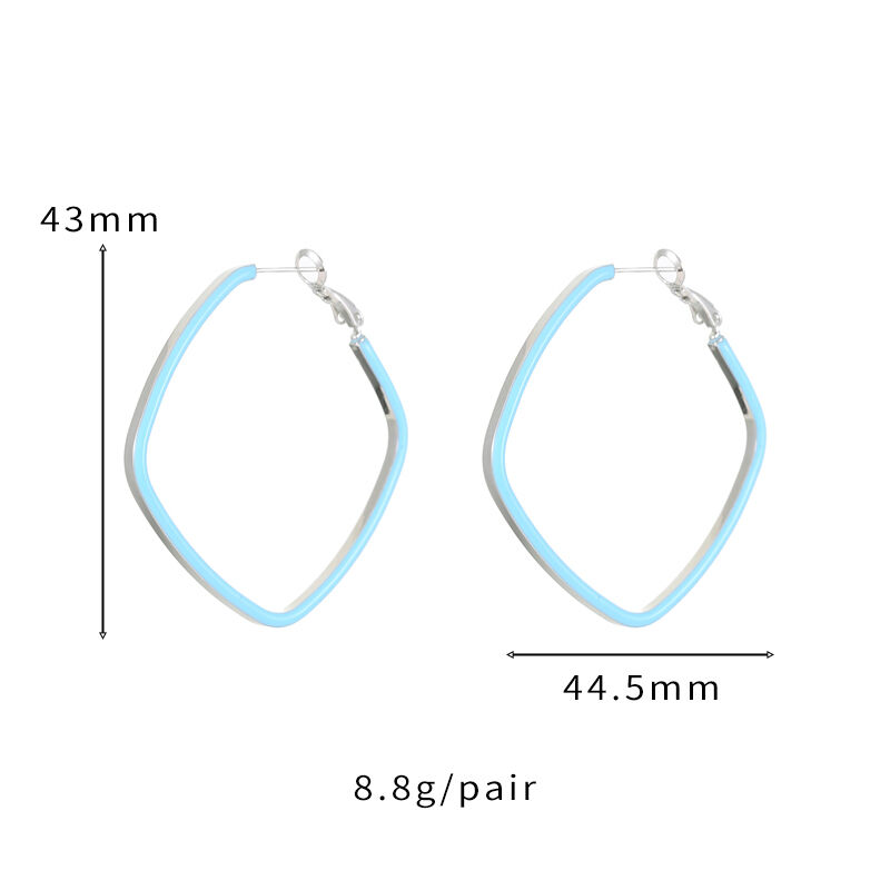 quality Wholesale Lovely Trendy Jewelry Hoop Earring Hot Selling Square Shape Colorful Enamel Design Hoop Loop Earrings for Women factory