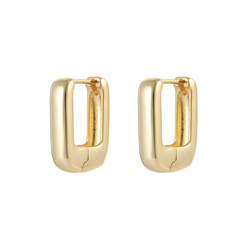 quality European and American 14K Gold Geometric Three Dimensional square Ear Buckle Earrings Women's Atmospheric Earrings Niche Design factory