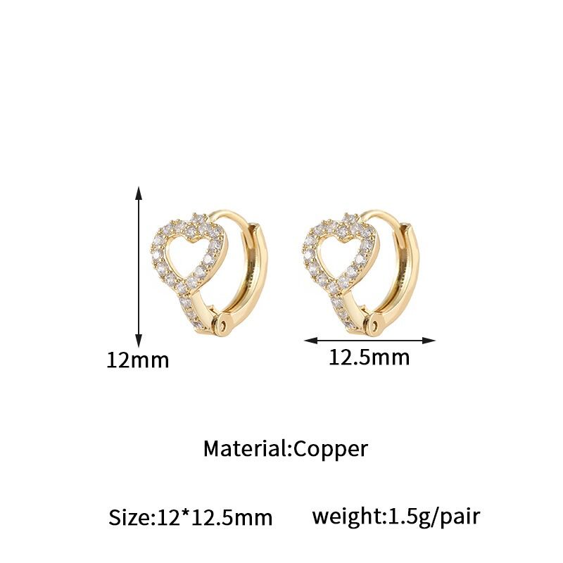 quality 14K Gold Factory Wholesale Love Star Ear Buckle New Earrings Female Temperament Simple Small Earrings factory