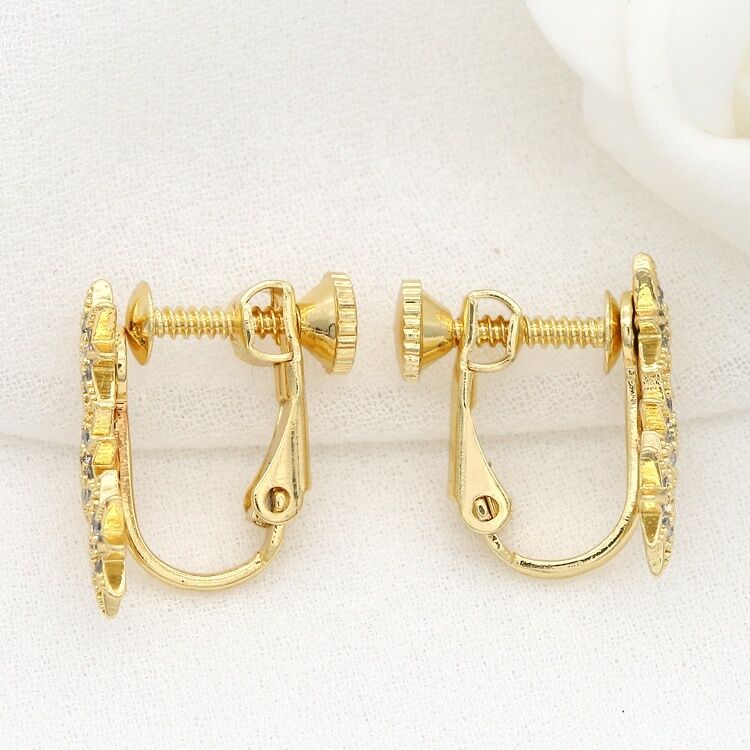 quality Hot Selling Fashion 18K Gold Plated Star Zircon Earring Without Ear Needles Clip Style Women's Earrings factory