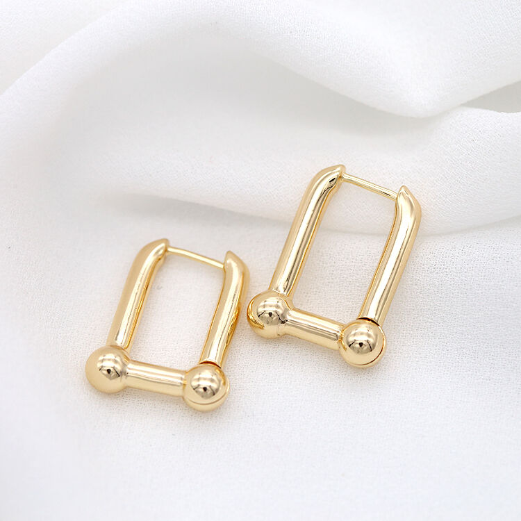 quality Factory Wholesale 14K Gold Plated Brass Hoop Huggie Earrings Fashion Women's Jewelry Earring factory