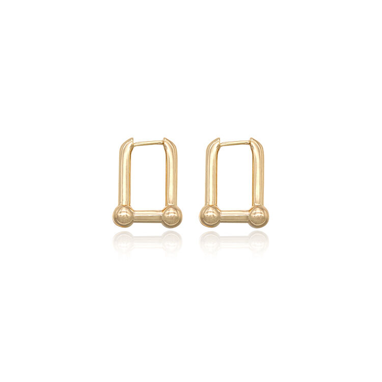 quality Factory Wholesale 14K Gold Plated Brass Hoop Huggie Earrings Fashion Women's Jewelry Earring factory