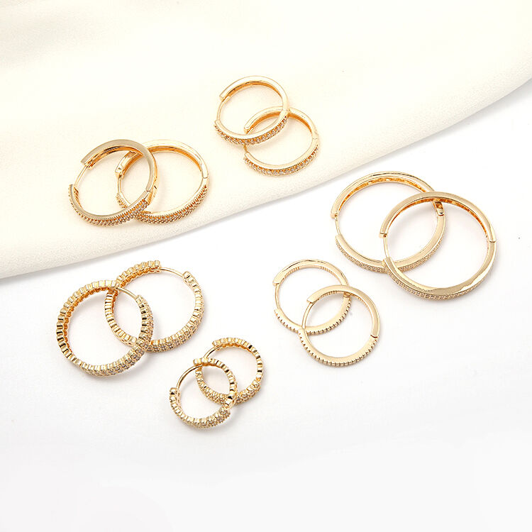 quality Factory Wholesale Fashion Female Round Multi Sizes Large Circle Earrings Inlaid With Zircon Hoop Earring factory