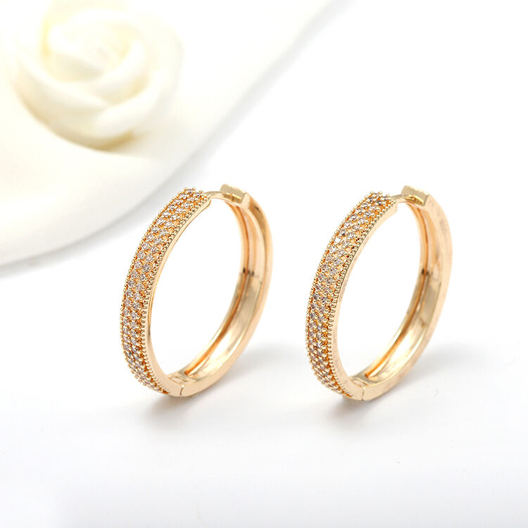quality Factory Wholesale Fashion Female Round Multi Sizes Large Circle Earrings Inlaid With Zircon Hoop Earring factory