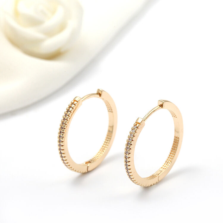 quality Factory Wholesale Fashion Female Round Multi Sizes Large Circle Earrings Inlaid With Zircon Hoop Earring factory